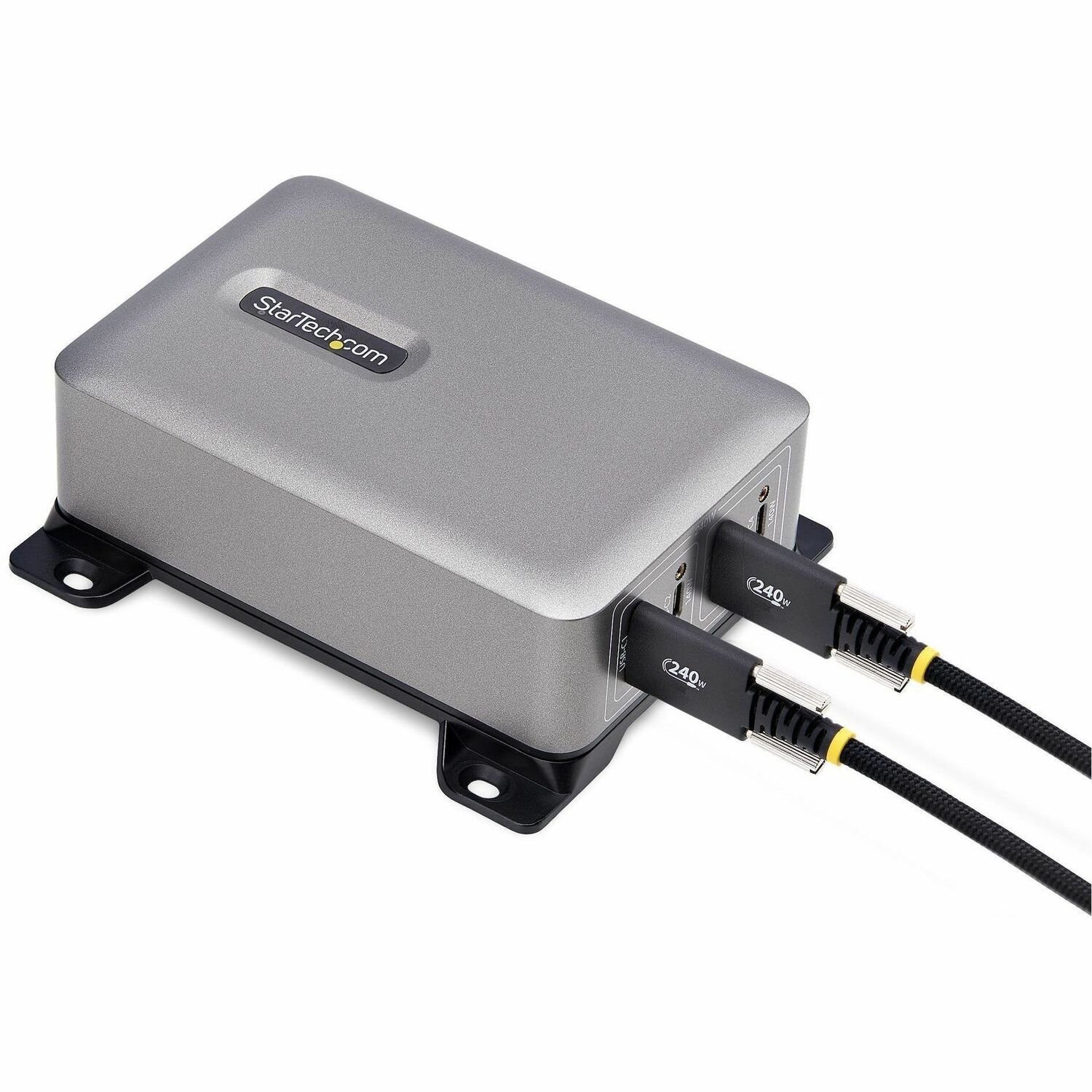 StarTech.com 4-Port Multi-Device USB-C Charger, 240W Total, 1-Port 140W EPR, Screw Locking Ports, Ideal for Boardrooms, 2x 10ft Cable Incl