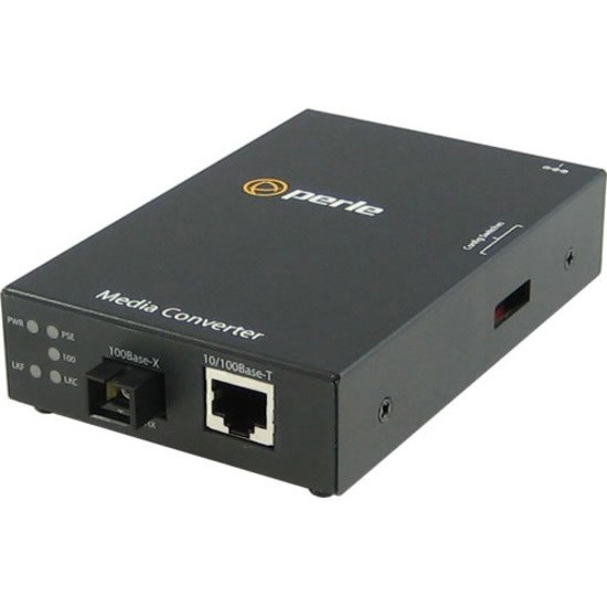 Perle S-110PP-S1SC20U-XT - 10/100 Industrial Temperature PoE+ SFP Media Converter