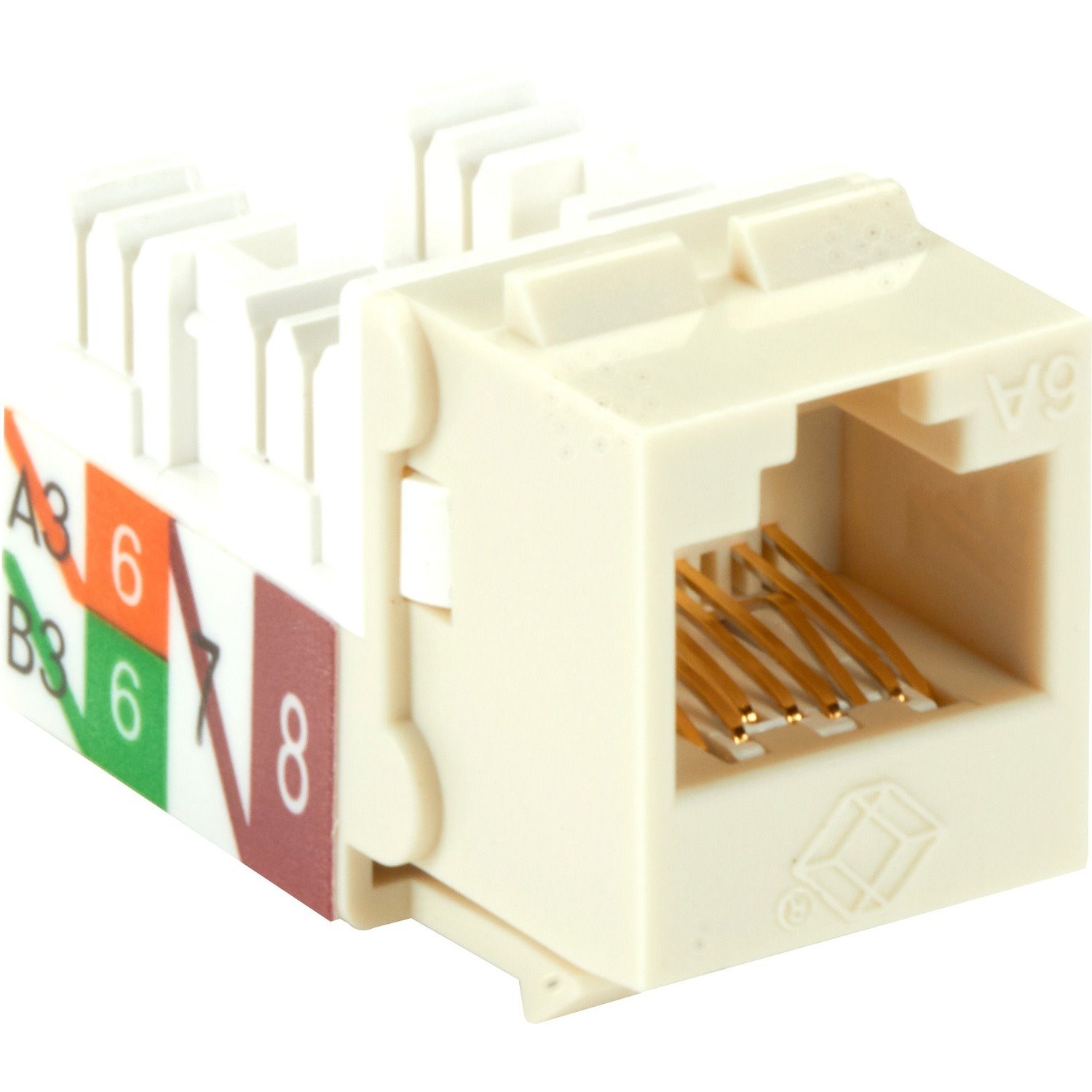 Black Box GigaTrue 2 CAT6A Keystone Jack - Unshielded, RJ45, Office White