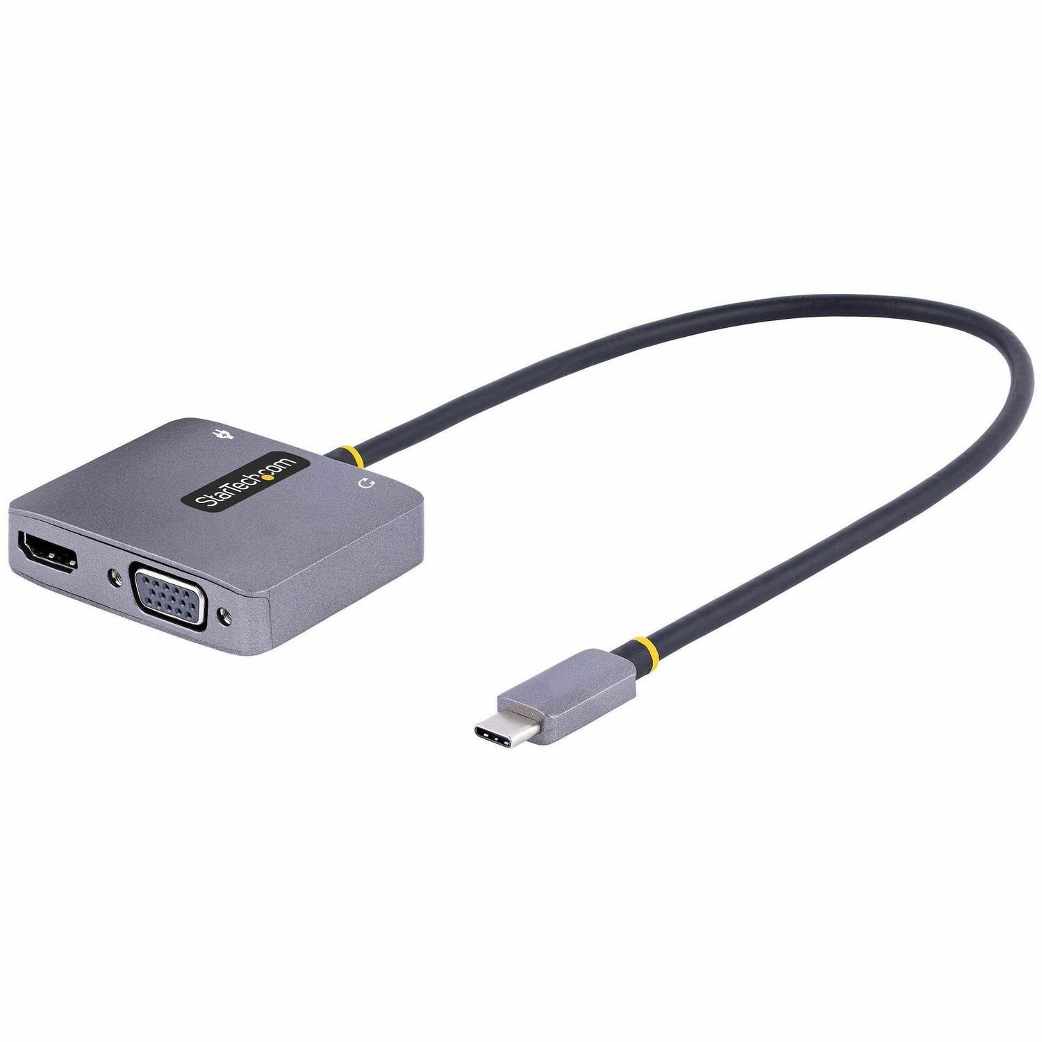 USB C HDMI VGA Adapter, USB C Multiport Video Adapter met HDMI, VGA & 3.5mm Audio, 4K 60Hz HDR, 100W PD, USB C Travel Adapter
