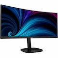 Philips 34B2U3600C 34" Class Webcam WQHD Curved Screen LED Monitor - 21:9 - Textured Black