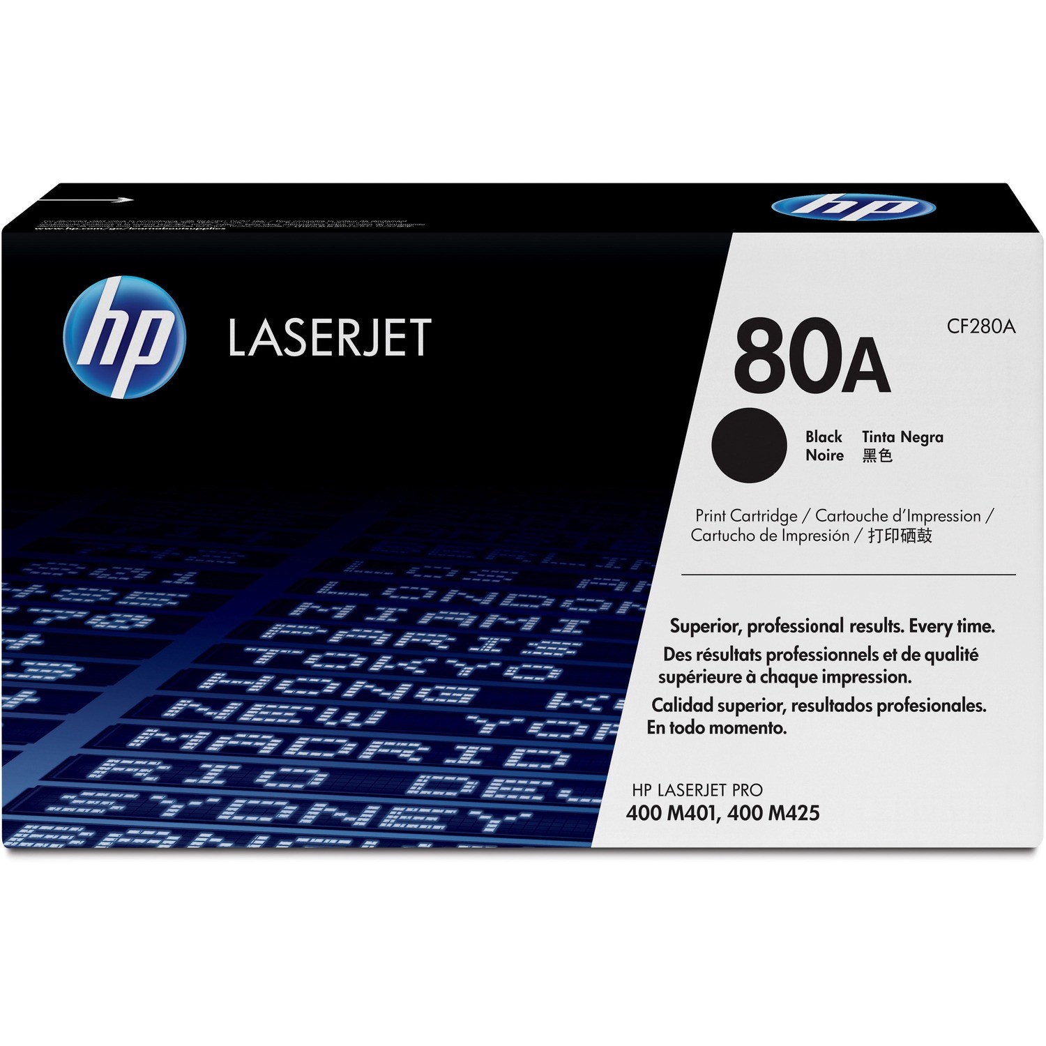 HP 80A BLACK TONER - APPROX 2.7K PAGES - M401, M425, CP3525 COMPATIBLE PRINTERS