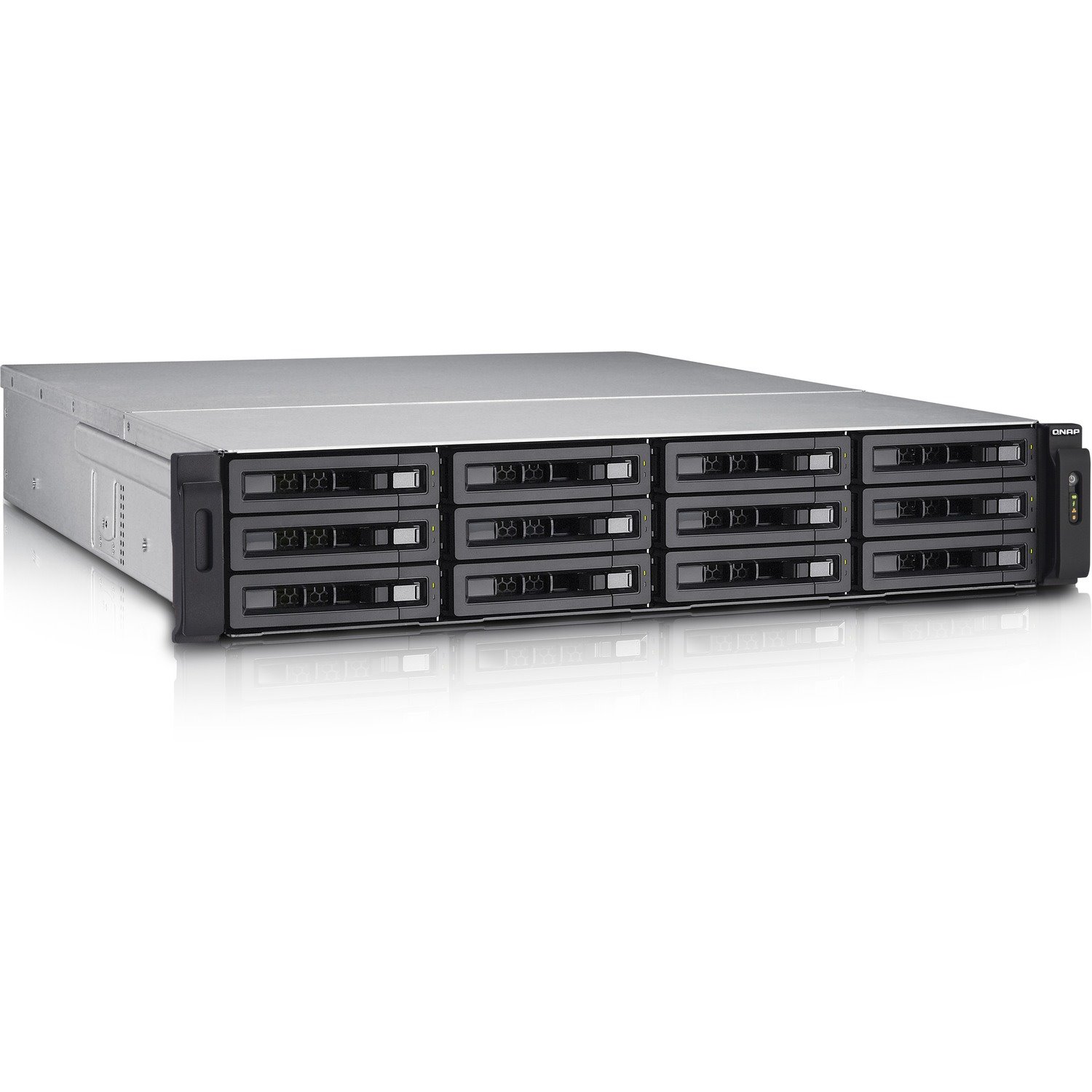 QNAP Turbo NAS TVS-EC1280U-SAS-RP R2 12 x Total Bays SAN/NAS Storage System - Intel Xeon E3-1246 v3 Quad-core (4 Core) 3.50 GHz - 8 GB RAM - DDR3 SDRAM - 2U Rack-mountable