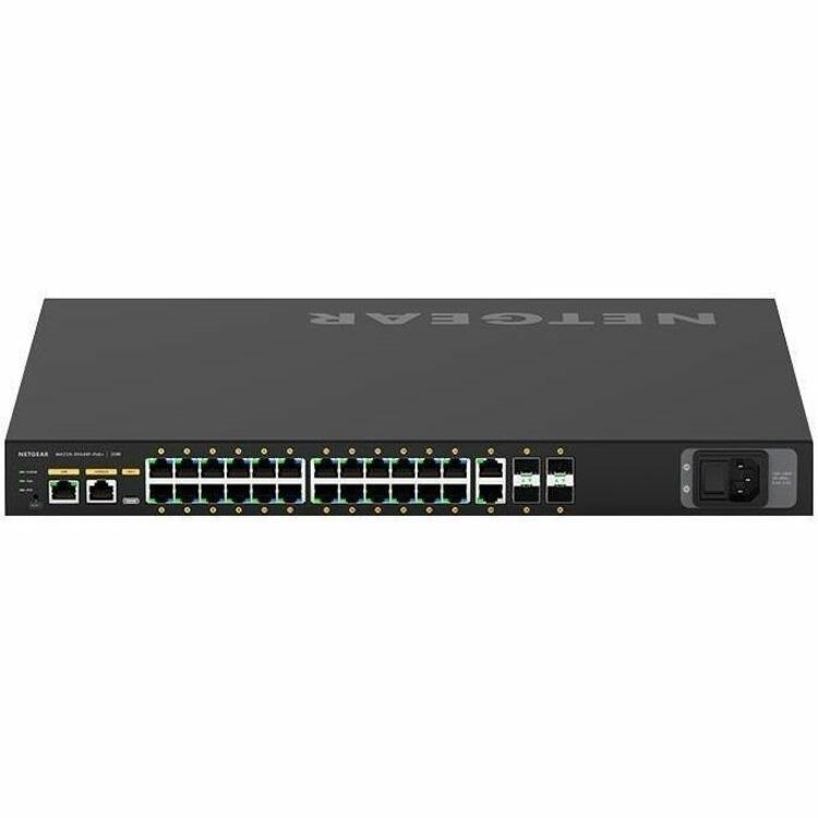 Netgear AV Line M4250 M4250-26G4F-PoE+ 26 Ports Manageable Ethernet Switch - Gigabit Ethernet, 10 Gigabit Ethernet - 10/100/1000Base-T, 10GBase-X, 1000Base-X