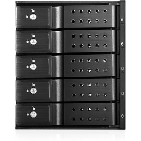 iStarUSA BPN-DE350SS-BLK Drive Enclosure for 5.25" - 6Gb/s SAS, Serial ATA/600 Host Interface Internal - Black