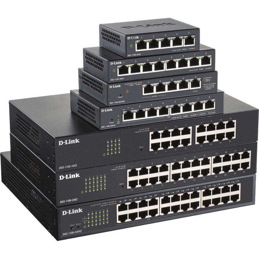 D-Link DGS-1100 DGS-1100-05PDV2 5 Ports Manageable Ethernet Switch