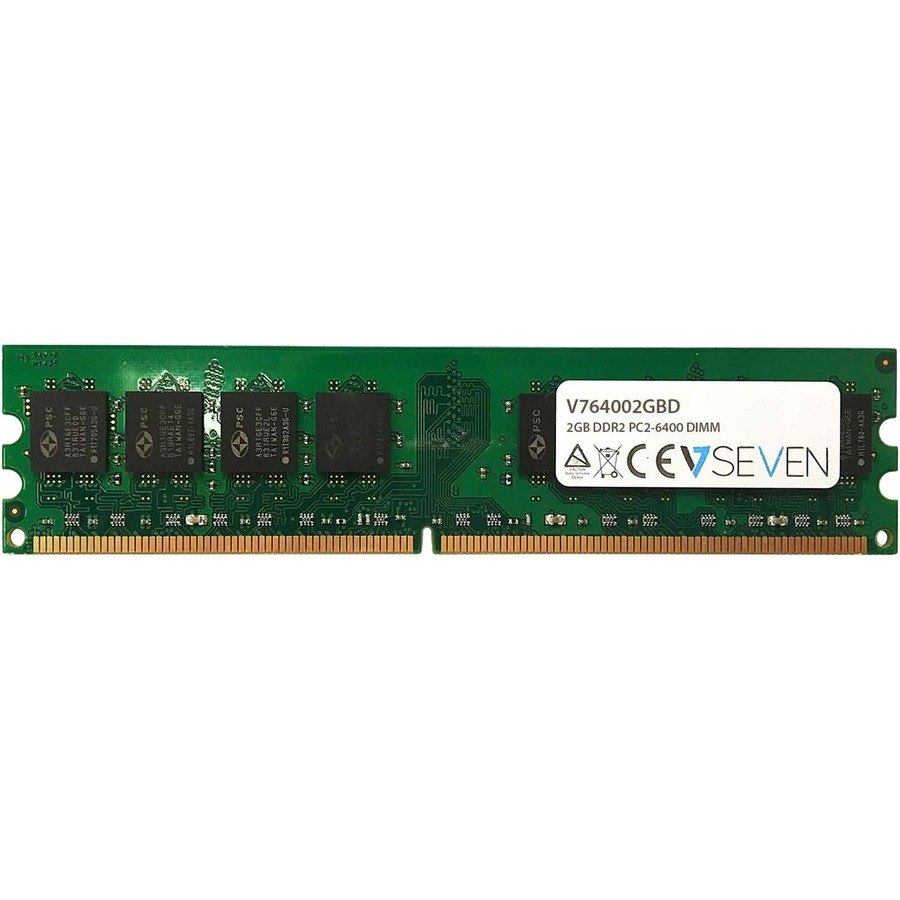 V7 V764002GBD RAM Module for Desktop PC - 2 GB (1 x 2GB) - DDR2-800/PC2-6400 DDR2 SDRAM - 800 MHz Dual-rank Memory - CL6