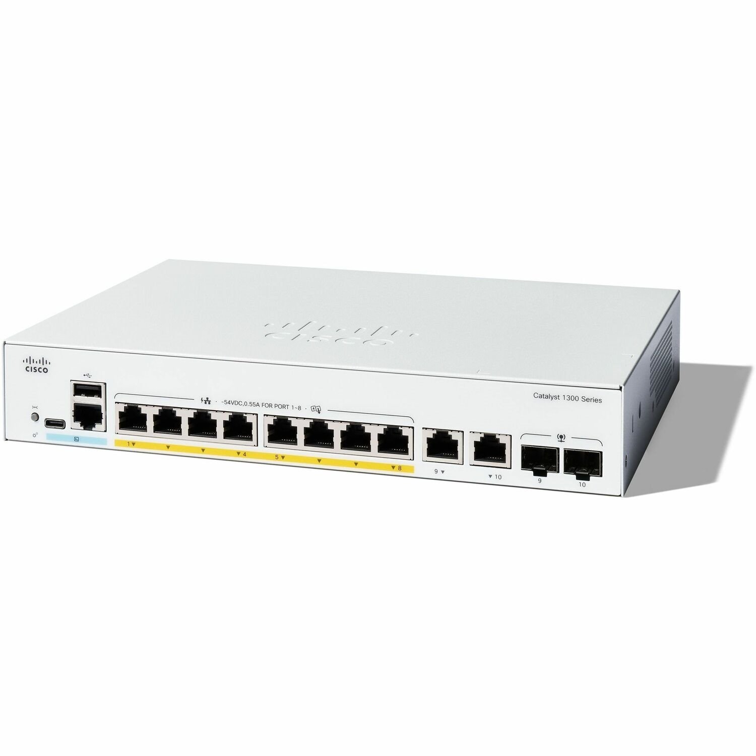 Cisco Catalyst 1300 C1300-8P-E-2G 8 Ports Manageable Ethernet Switch - Gigabit Ethernet - 10/100/1000Base-T, 1000Base-X