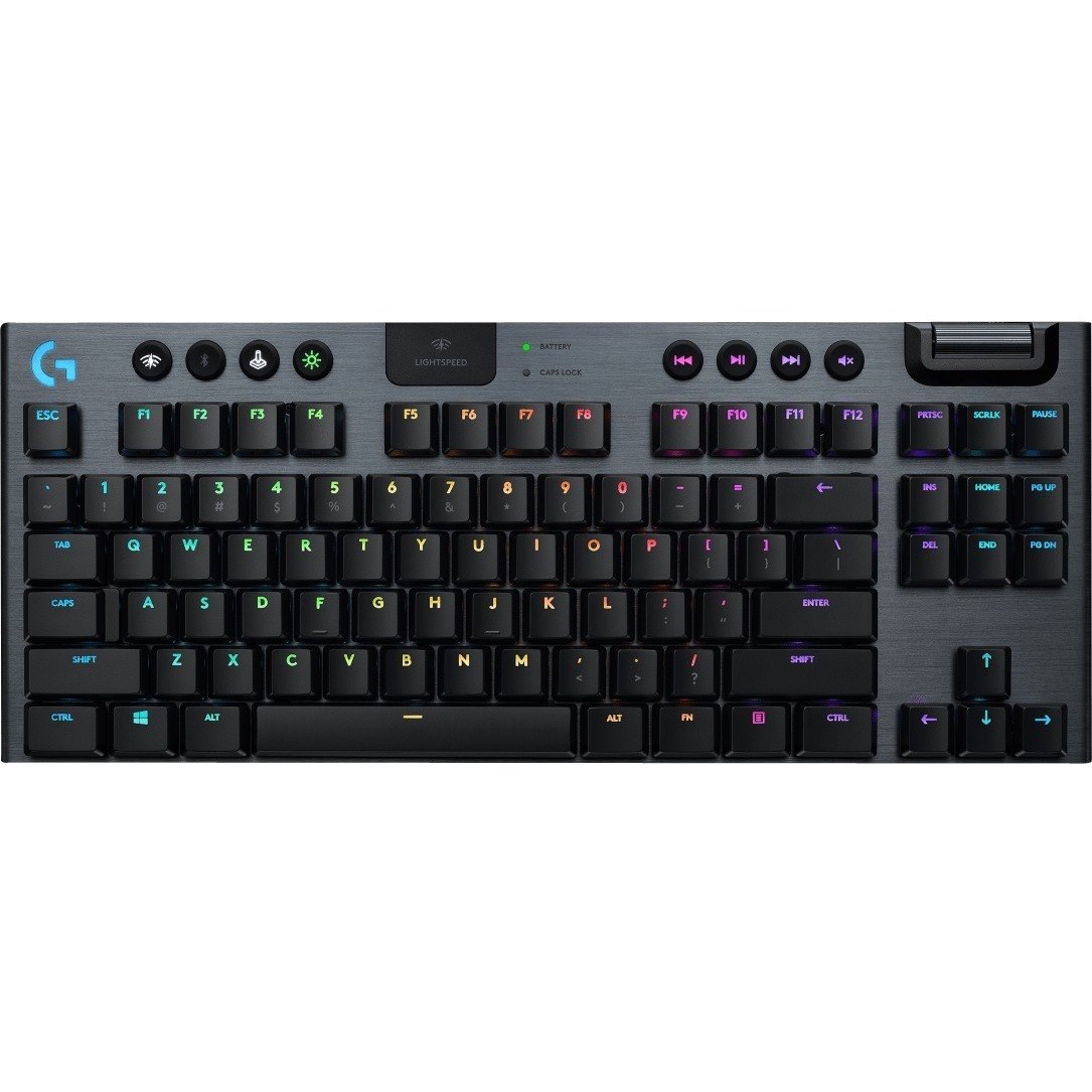 Logitech G915 Rugged Gaming Keyboard - Wireless Connectivity - USB 2.0 Interface - English (UK) - QWERTY Layout - Carbon