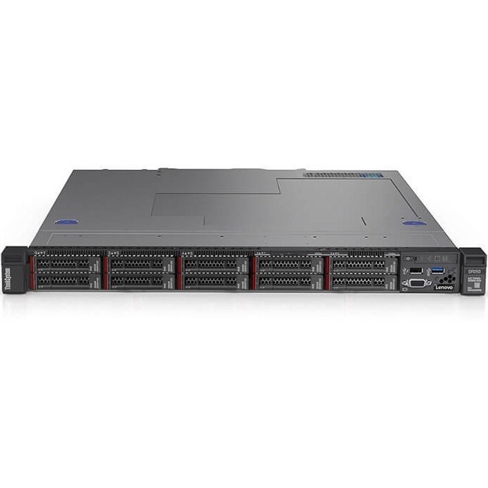 Lenovo ThinkSystem SR250 7Y52A00MNA 1U Rack Server - 1 Xeon E-2144G 3.60 GHz - 8 GB RAM - Serial ATA/600 Controller