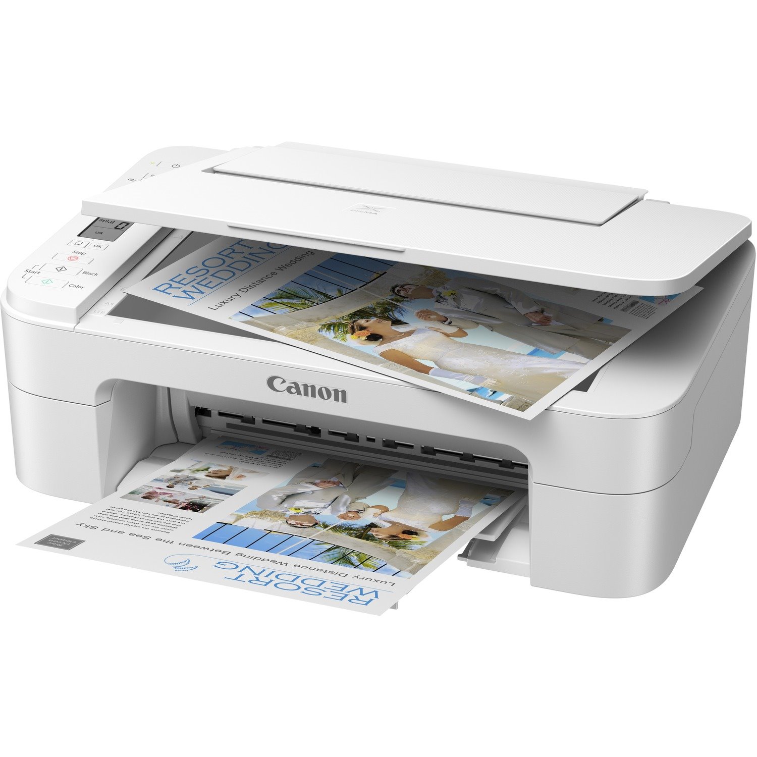 Canon PIXMA TS3320 White Wireless Inkjet Multifunction Printer - Color