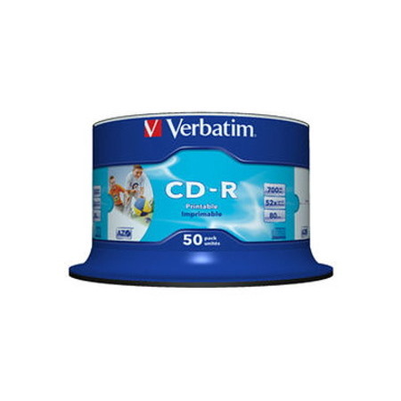 Verbatim CD Recordable Media - CD-R - 52x - 700 MB - 50 - White