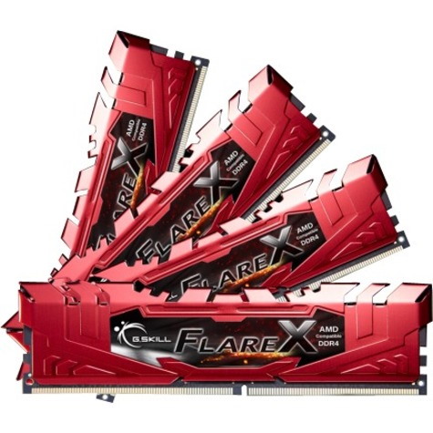 G.SKILL Flare X RAM Module - 64 GB (4 x 16GB) - DDR4-2400/PC4-19200 DDR4 SDRAM - 2400 MHz - CL16 - 1.20 V
