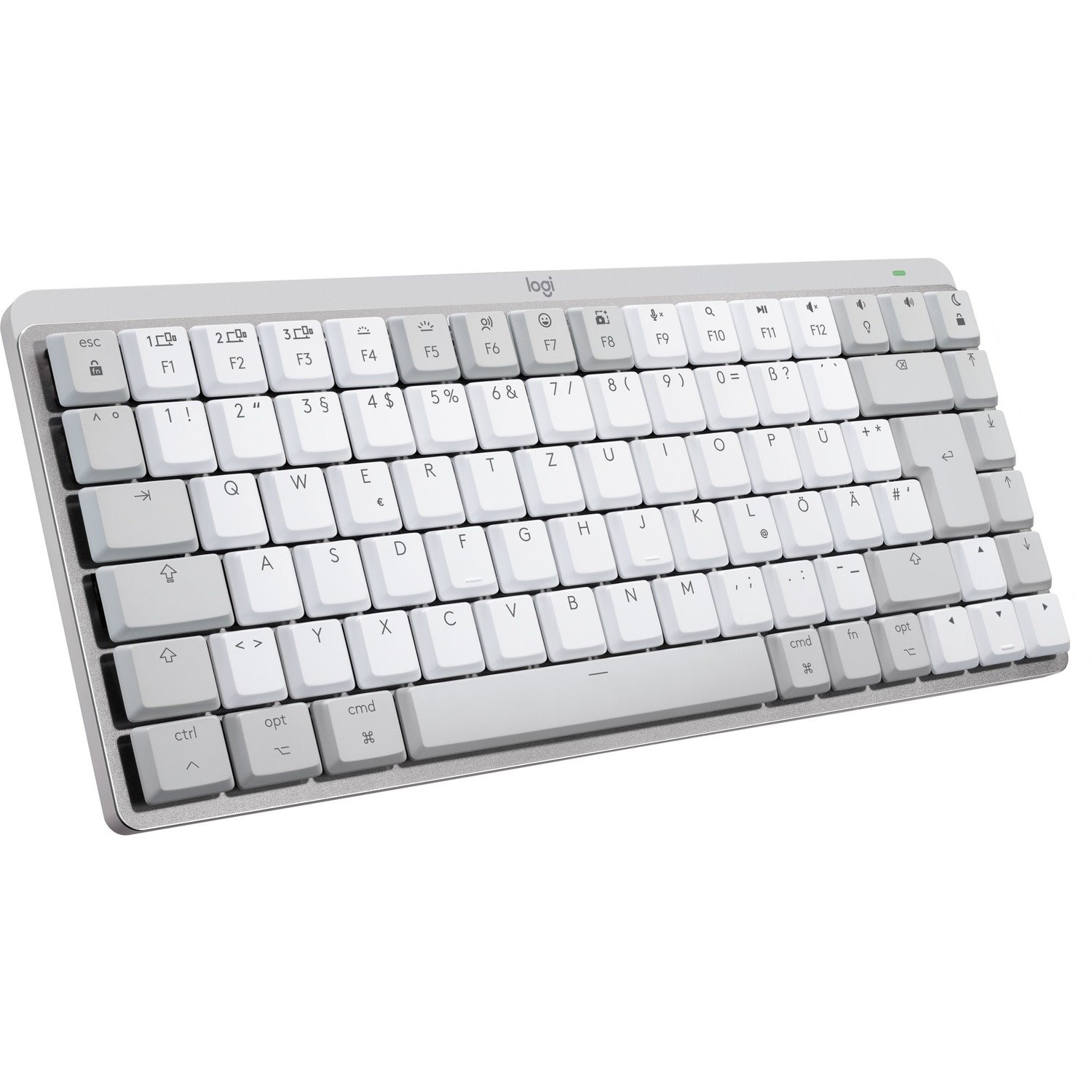Logitech MX Mechanical Mini Keyboard - Wireless Connectivity - USB Type C Interface - LED - German - QWERTZ Layout - Light Grey
