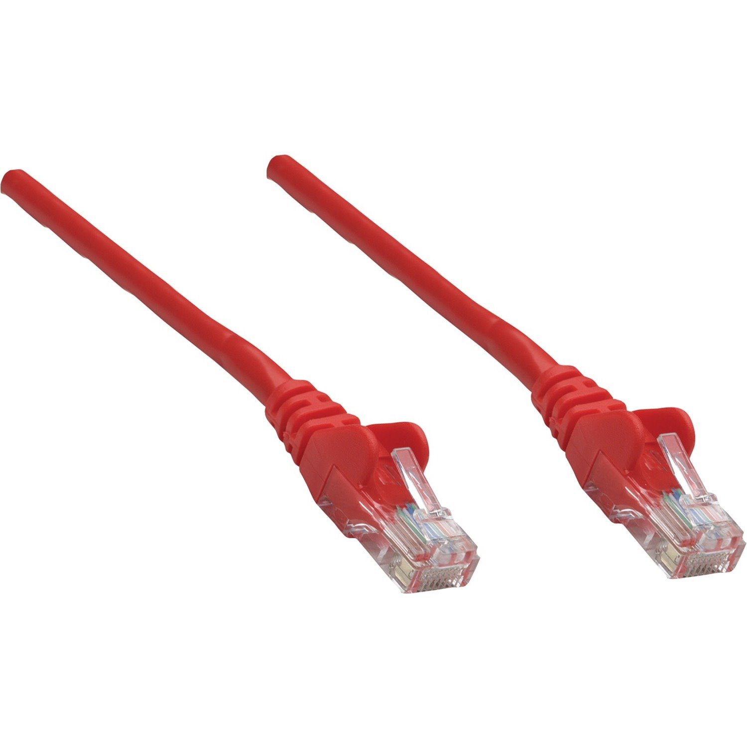 Intellinet Network Patch Cable, Cat5e, 3m, Red, CCA, U/UTP, PVC, RJ45, Gold Plated Contacts, Snagless, Booted, Lifetime Warranty, Polybag