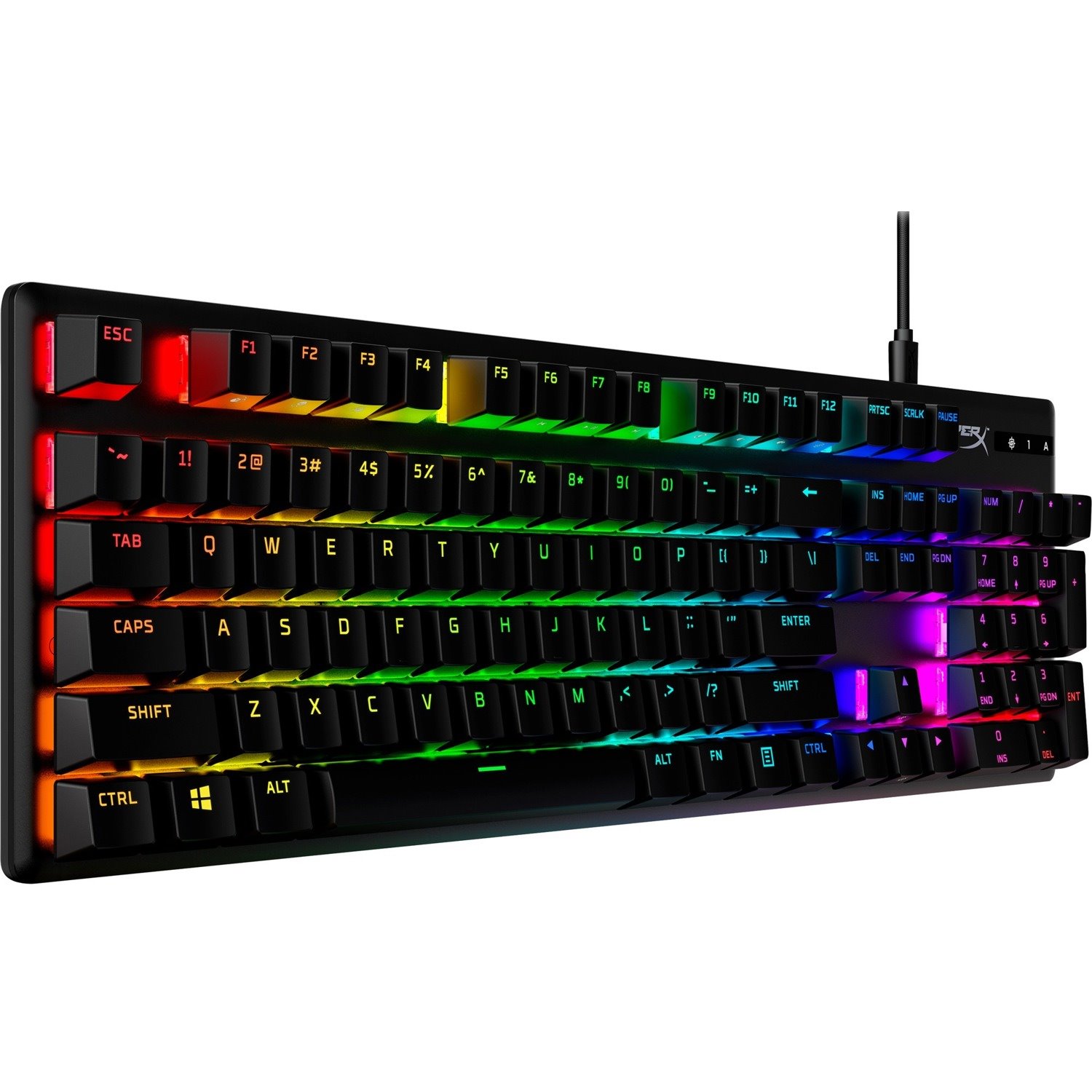 HyperX Alloy Origins PBT Rugged Gaming Keyboard - Cable Connectivity - USB 2.0 Interface - RGB LED - English (US) - Black