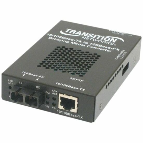 Transition Networks 10/100 Bridging 10/100Base-TX to 100Base-FX Media Converter