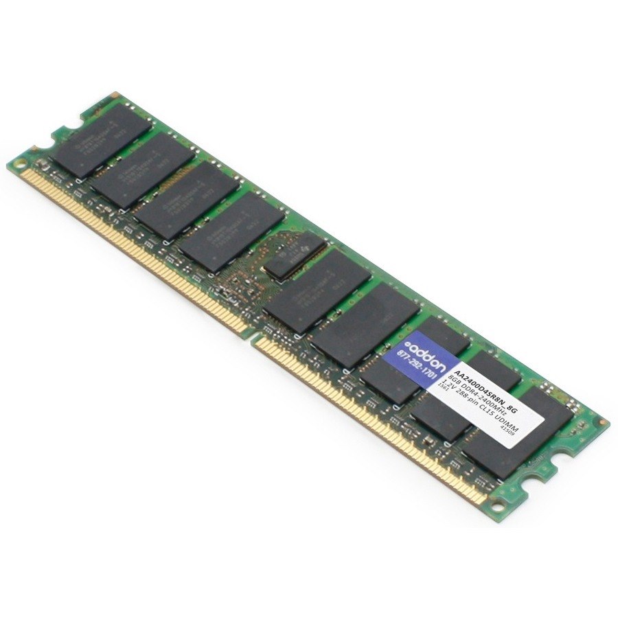 AddOn JEDEC Standard 8GB DDR4-2400MHz Unbuffered Single Rank x8 1.2V 288-pin CL15 UDIMM