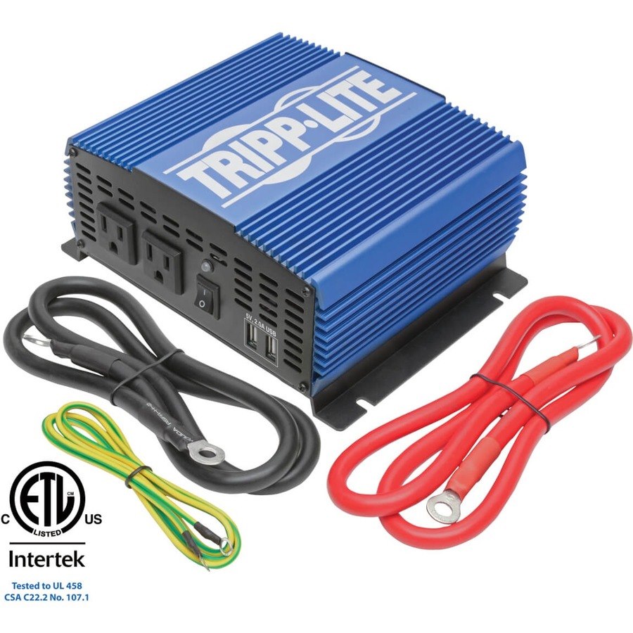 Tripp Lite by Eaton 1500W Medium-Duty Compact Mobile Power Inverter with 2 AC/2 USB - 2.0A/Battery Cables