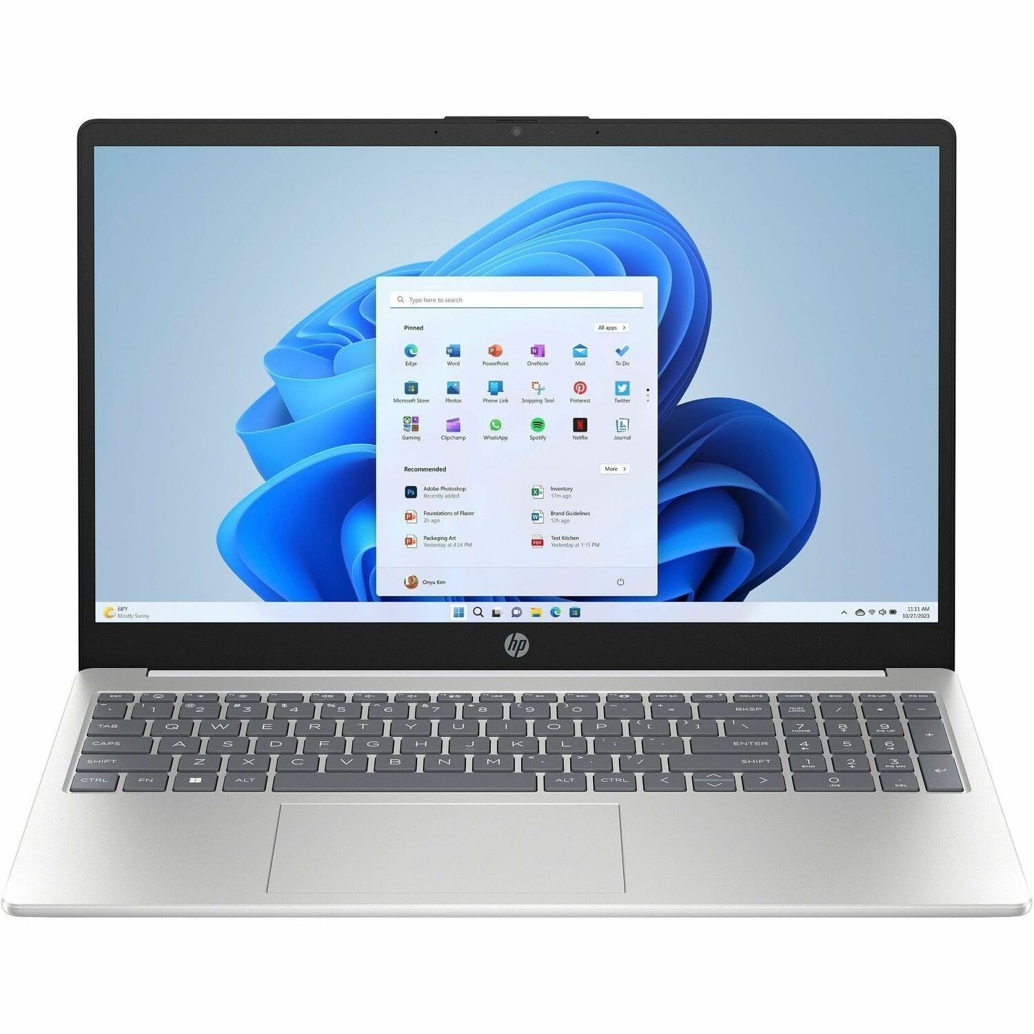 HP 15-fd0000 15-fd0632nr 15.6" Touchscreen Notebook - HD - Intel N-Series N100 - 4 GB - 128 GB Flash Memory - Diamond White