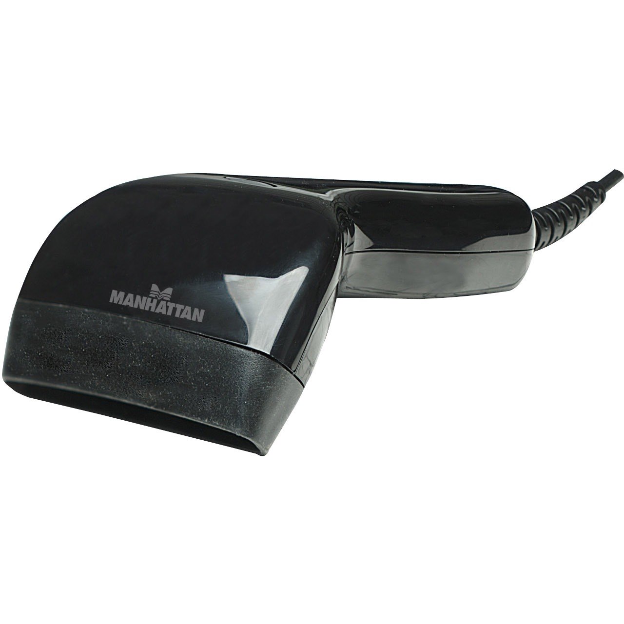 Manhattan Contact CCD Handheld Barcode Scanner, USB, 80mm Scan Width, Cable 152cm, Max Ambient Light: 3,000 lux (sunlight), Black, Three Year Warranty, Box