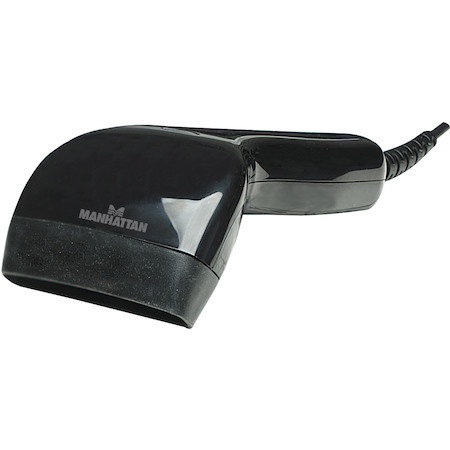 Manhattan Contact CCD Handheld Barcode Scanner, USB, 80mm Scan Width, Cable 152cm, Max Ambient Light: 3,000 lux (sunlight), Black, Three Year Warranty, Box