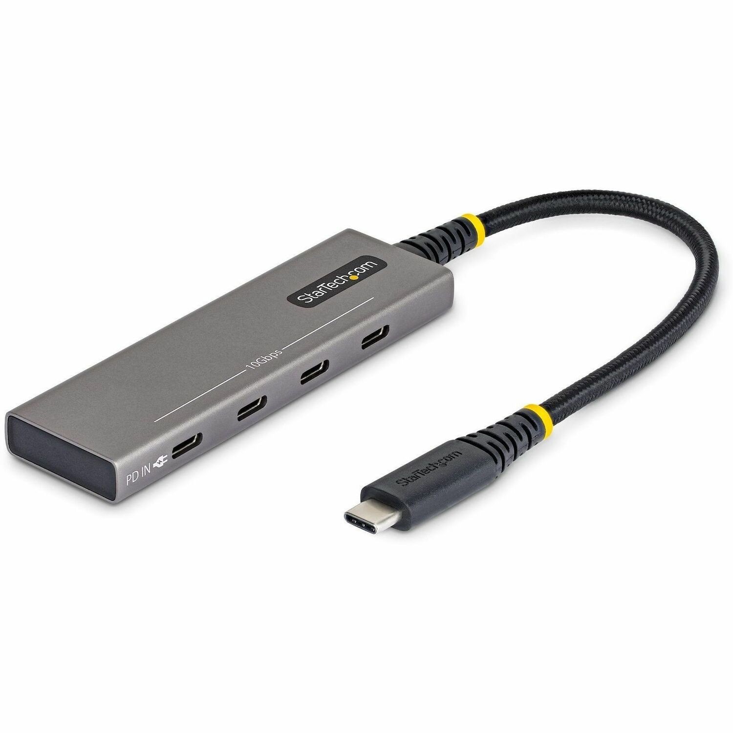 StarTech 4-Port USB-C Hub, 10Gbps, 100W PD Charging, 4x USB-C Ports, Overcurrent Protection, PCR Aluminum, For Laptop/Tablet