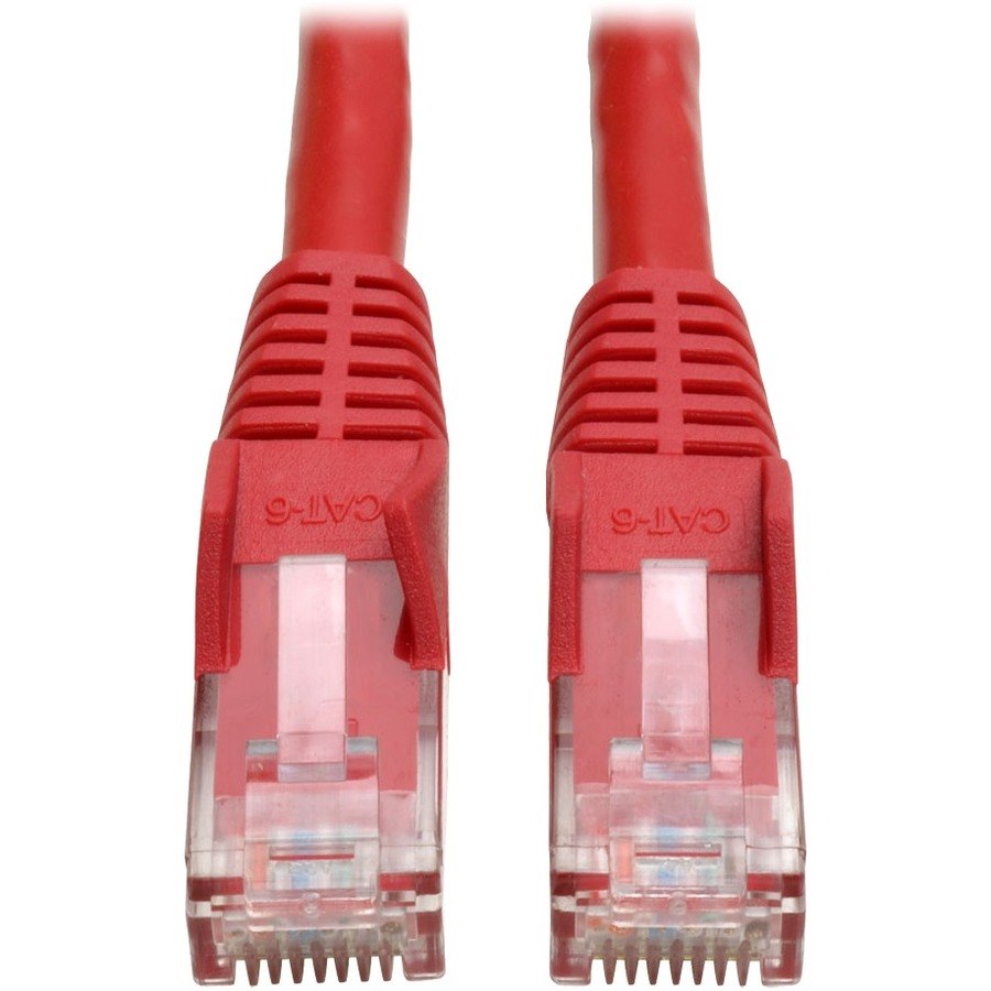 Eaton Tripp Lite Series Cat6 Gigabit Snagless Molded (UTP) Ethernet Cable (RJ45 M/M), PoE, Red, 3 ft. (0.91 m)