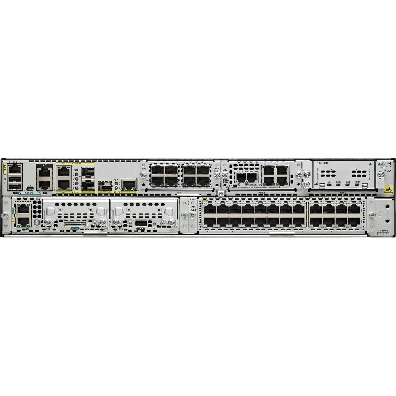CISCO - CISCO ISR 4351(3GE3NIM2SM4G FLASH4G DRAM,IPB) REMANUFACTURED