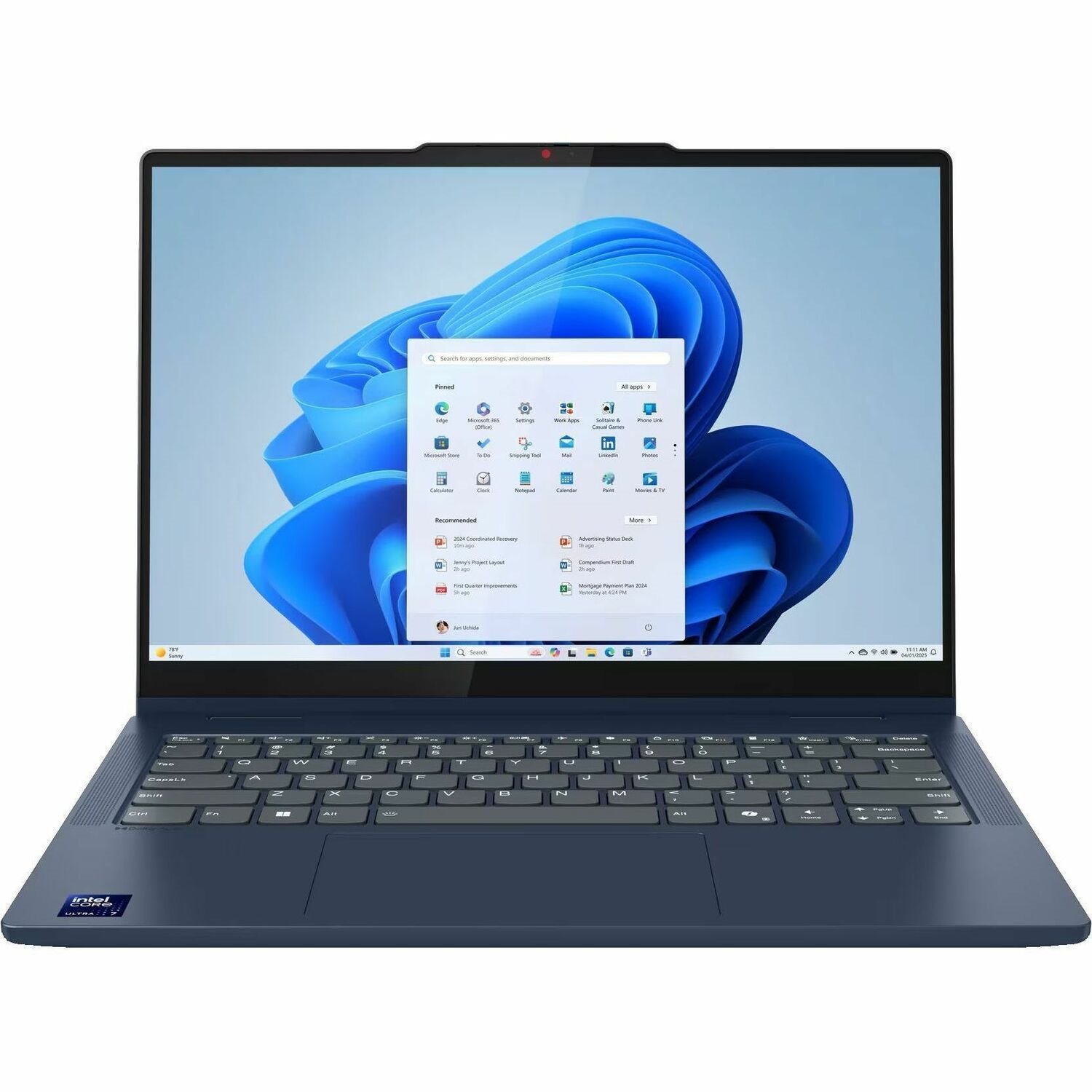 Lenovo IdeaPad 5 14IAL10 83KR003XUS 14" Touchscreen Convertible 2 in 1 Notebook - WUXGA - Intel Core Ultra 5 225U - 16 GB - 512 GB SSD - English Keyboard - Cosmic Blue