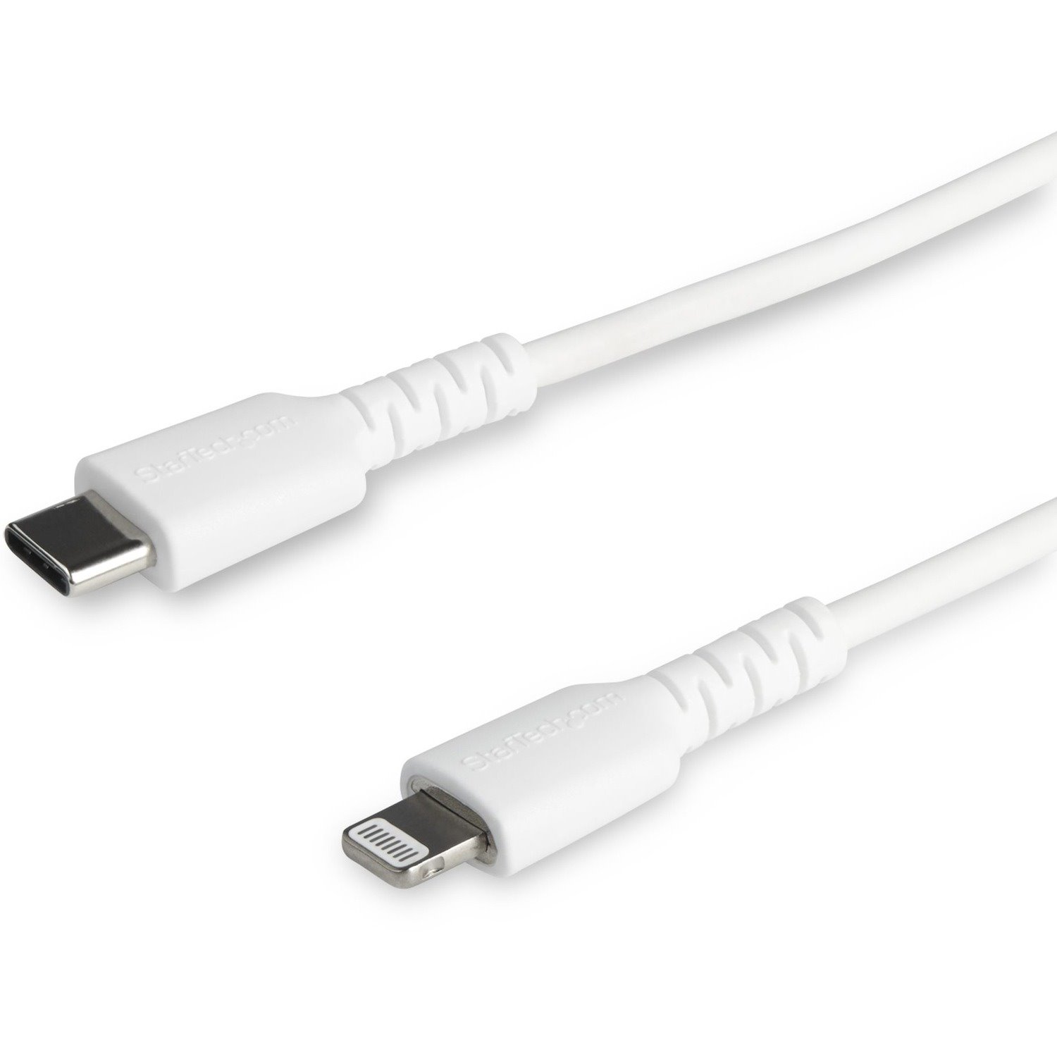 StarTech.com 6 foot/2m Durable White USB-C to Lightning Cable, Rugged Heavy Duty Charging/Sync Cable for Apple iPhone/iPad MFi Certified