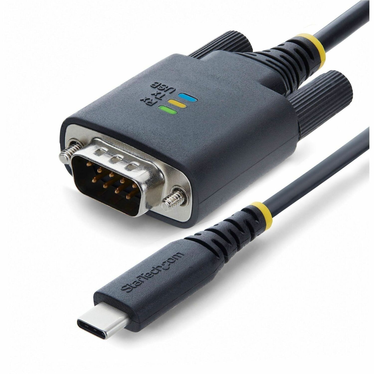 StarTech.com 2m USB-C naar Serieel Adapter Kabel, COM Retentie, FTDI Chipset, USB Type-C naar DB9 RS232 Male, DB9 Schroeven en Moeren