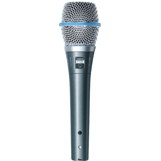 Shure Beta 87A Wired Condenser Microphone - Satin Nickel, Metallic Blue