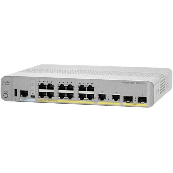 Cisco Catalyst 3560-CX 3560CX-12PC-S 12 Ports Manageable Layer 3 Switch - Gigabit Ethernet - 10/100/1000Base-T, 1000Base-X - Refurbished