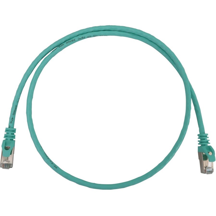 Eaton Tripp Lite Series Cat6a 10G Snagless Shielded Slim STP Ethernet Cable (RJ45 M/M), PoE, Aqua, 3 ft. (0.9 m)