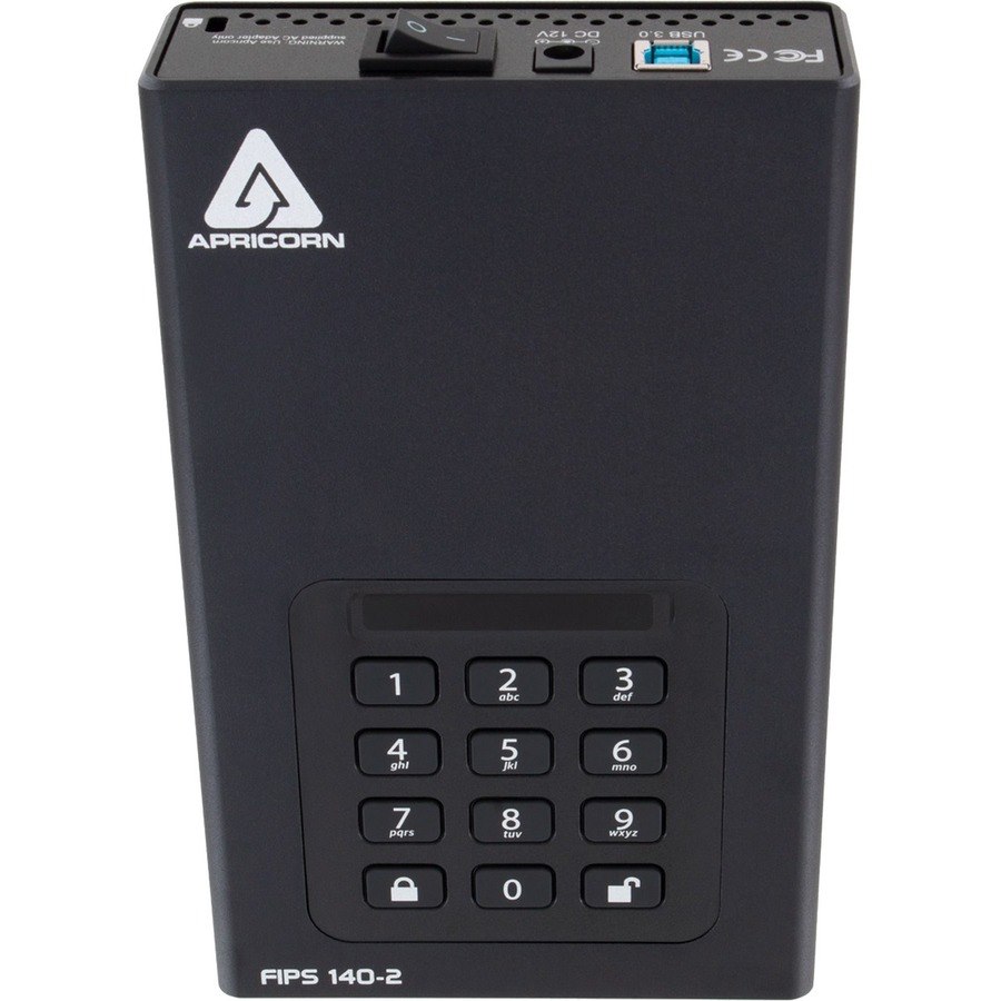 Apricorn Aegis Padlock DT FIPS ADT-3PL256F-18TB 18 TB Desktop Hard Drive - External - Black - TAA Compliant