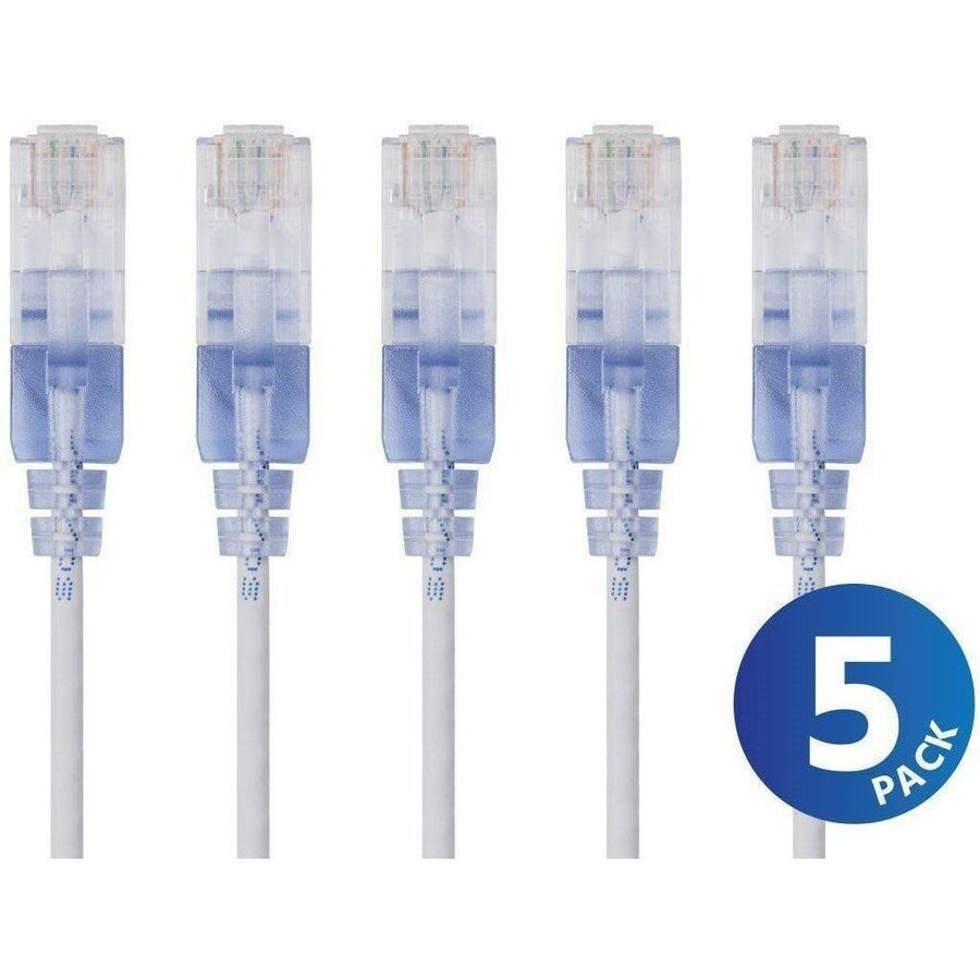 Monoprice Slimrun Cat6a Ethernet Patch Cable - Snagless RJ45_ Stranded_ 550MHZ_