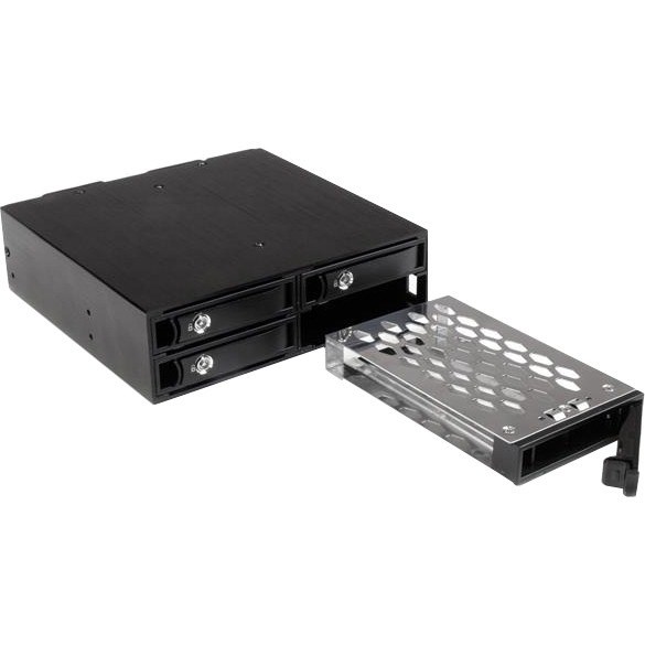 StarTech.com Drive Enclosure for 5.25" SATA/600, Serial Attached SCSI (SAS) - Serial ATA/600 Host Interface Internal - Black