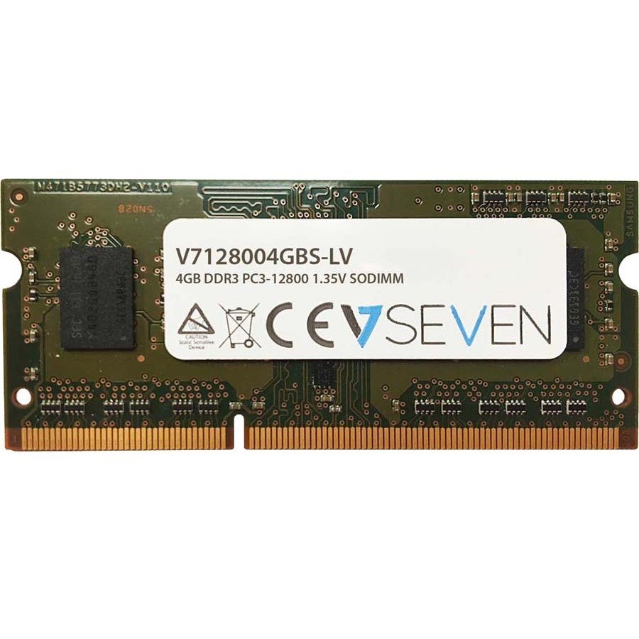 V7 V7128004GBS-LV RAM Module for Notebook - 4 GB - DDR3-1600/PC3-12800 DDR3 SDRAM - 1600 MHz Single-rank Memory - CL11