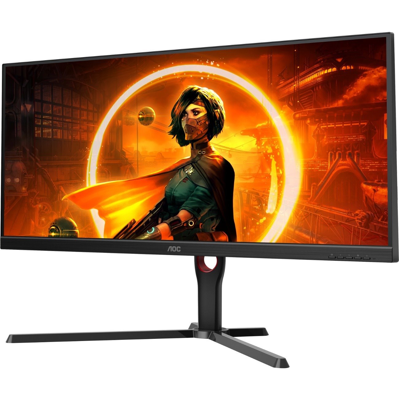 AOC AGON U34G3XM 34" Class UW-QHD Gaming LCD Monitor - 21:9 - Black, Red