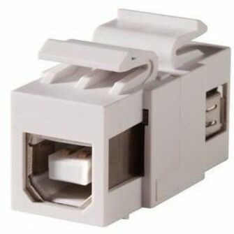 Ortronics Keystone, USB Type A-B, Feed-Thru, Reversible, Cloud White