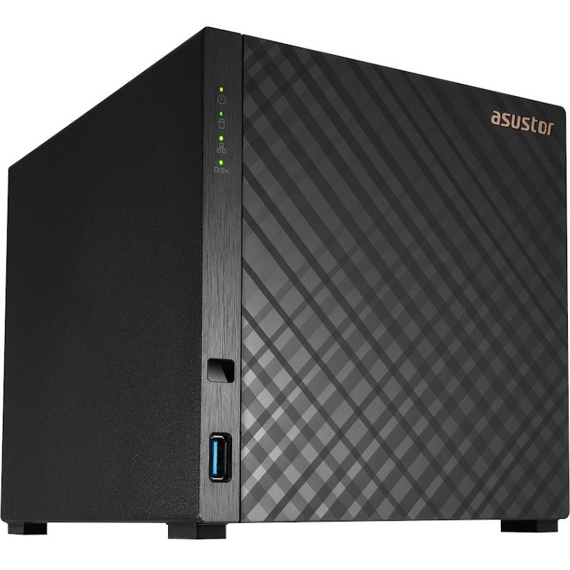 Asustor Drivestor 4 AS1104T - 4 Bay NAS, 1.4GHz Quad Core, Single 2.5GbE Port, 1GB RAM DDR4, Network Attached Storage, Personal Private Cloud (Diskless)