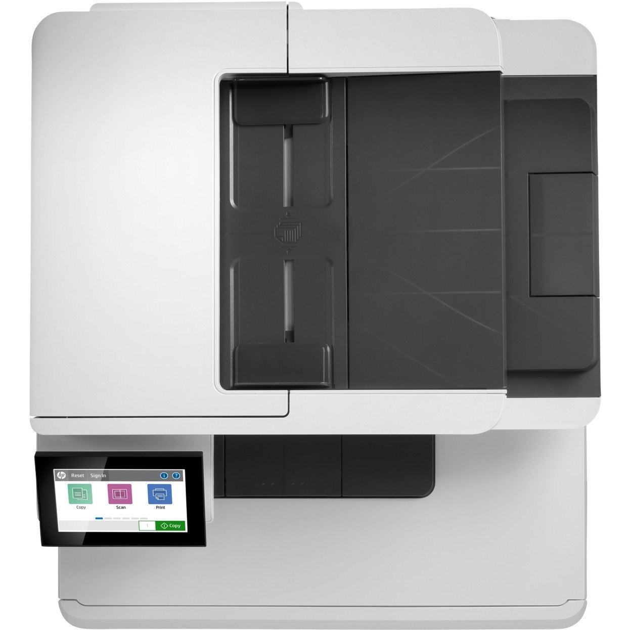 HP LaserJet Managed E47528 E47528f Laser Multifunction Printer-Color-Copier/Fax/Scanner-27 ppm Mono/27 ppm Color Print-600x600 dpi Print-Automatic Duplex Print-65000 Pages-300 sheets Input-Color Flatbed Scanner-600 dpi Optical Scan