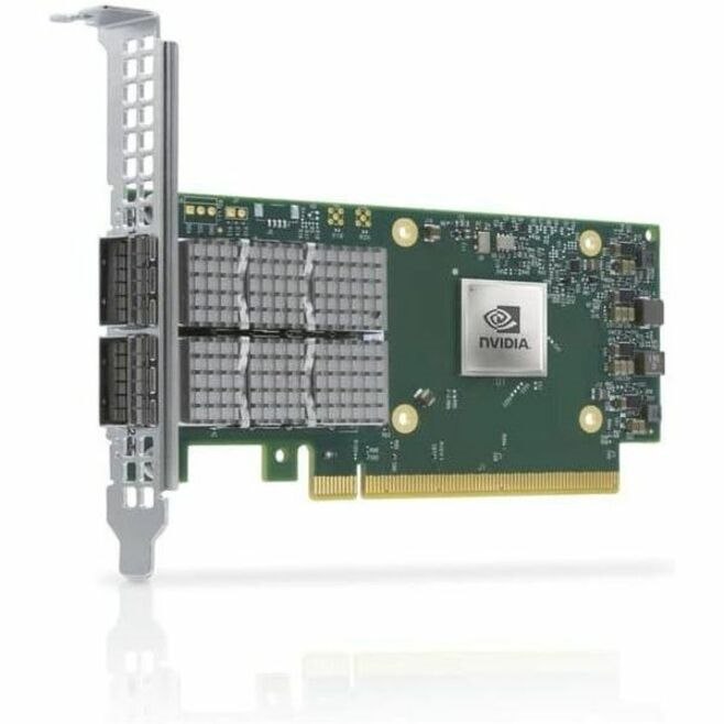 NVIDIA ConnectX-6 Dx 100Gigabit Ethernet Card for Server, Router, Switch - 100GBase-X - QSFP56 - Green, Grey