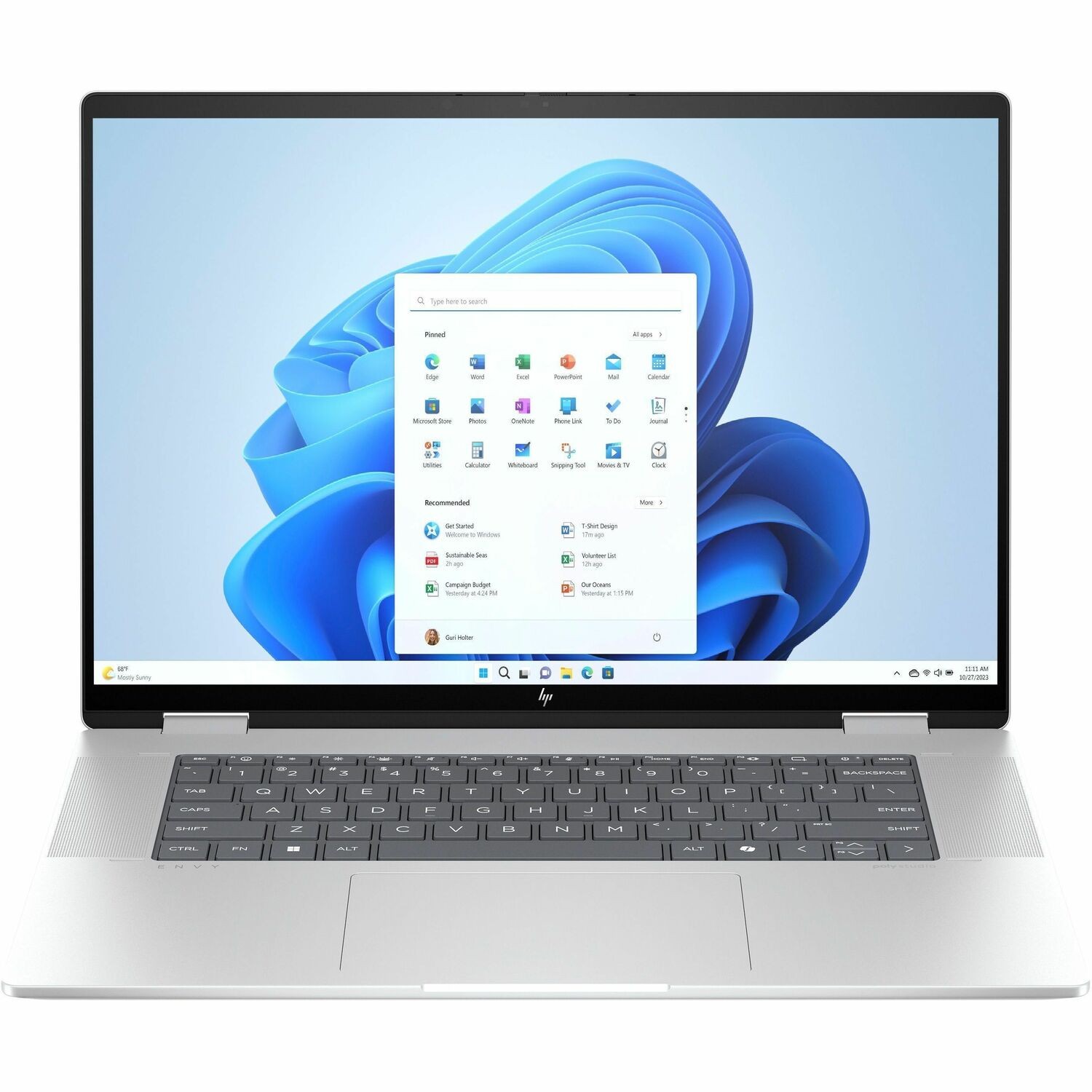 HP ENVY x360 16-ac0000 16-ac0032TU 16" Touchscreen Convertible 2 in 1 Notebook - 3K - 120 Hz - Intel Core Ultra 7 155U - Intel Evo Platform - 32 GB - 1 TB SSD - Glacier Silver