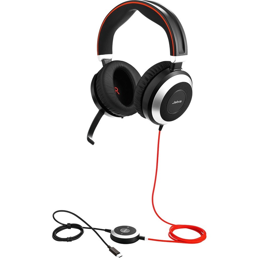 Jabra EVOLVE 80 UC Wired Over-the-head Stereo Headset - Black