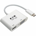 Eaton Tripp Lite Series USB-C Multiport Adapter (M/2xF) - 4K HDMI, VGA, White