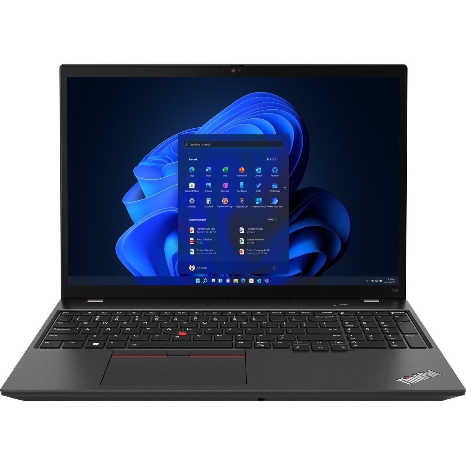 Lenovo ThinkPad T16 Gen 1 21BWS1100U 16" Notebook - WUXGA - Intel Core i7 12th Gen i7-1265U - vPro Technology - 16 GB - 512 GB SSD - English Keyboard - Thunder Black