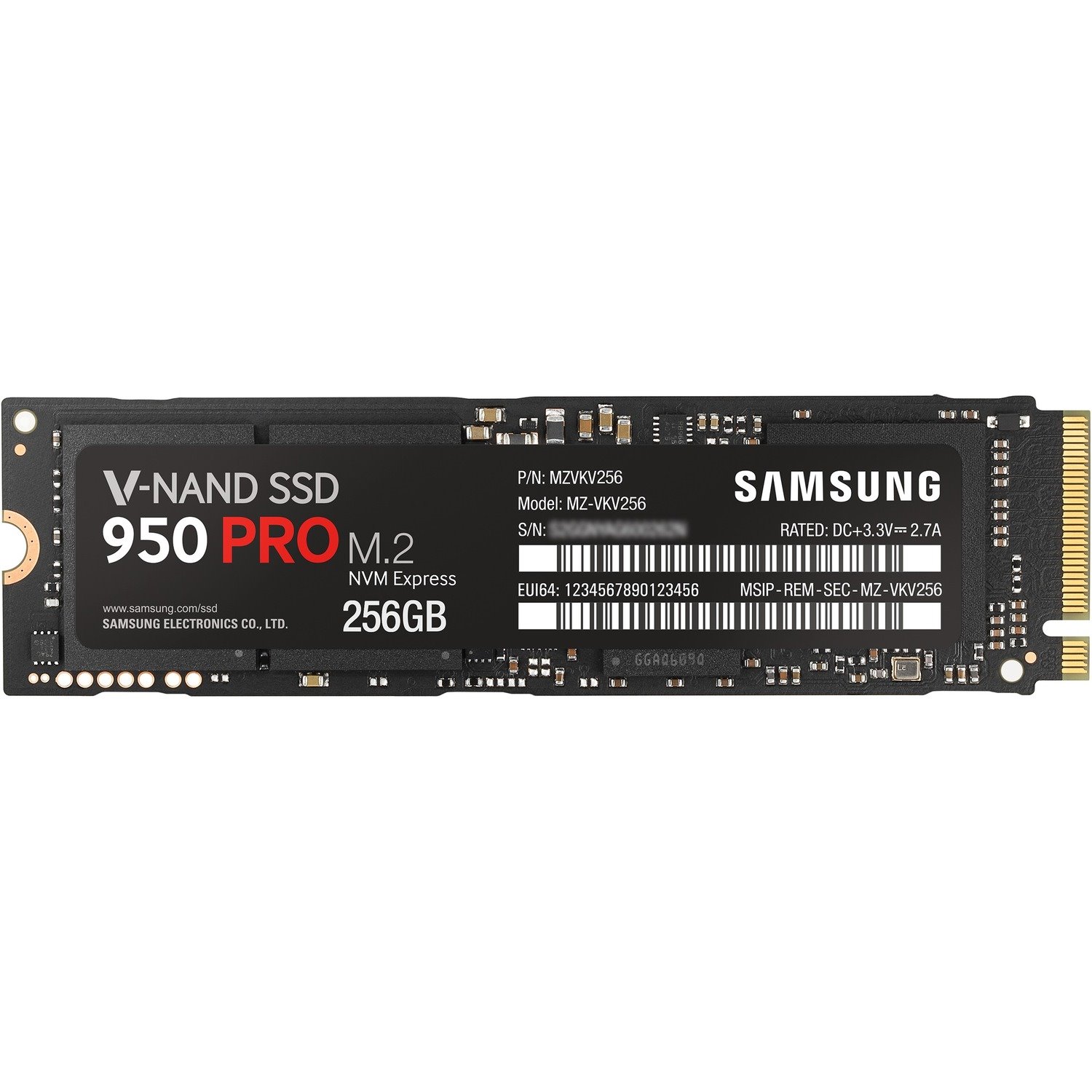 Samsung 950 PRO MZ-V5P256BW 256 GB Solid State Drive - M.2 2280 Internal - PCI Express (PCI Express 3.0 x4)