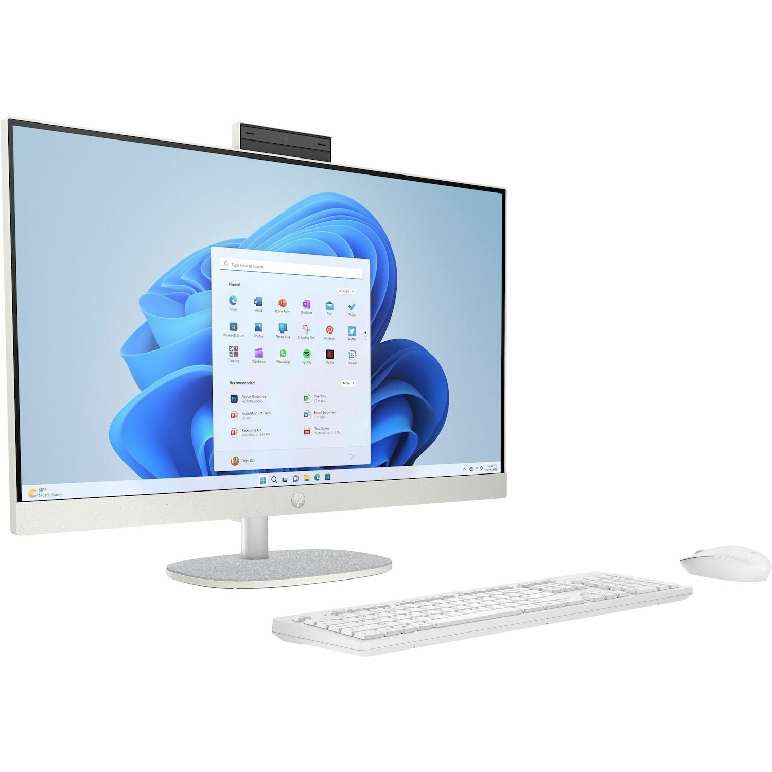 HP 27-cr1029c All-in-One Computer - Intel Core Ultra 7 155U - 16 GB - 1 TB SSD - 27" Full HD Touchscreen - Desktop - Shell White - Refurbished